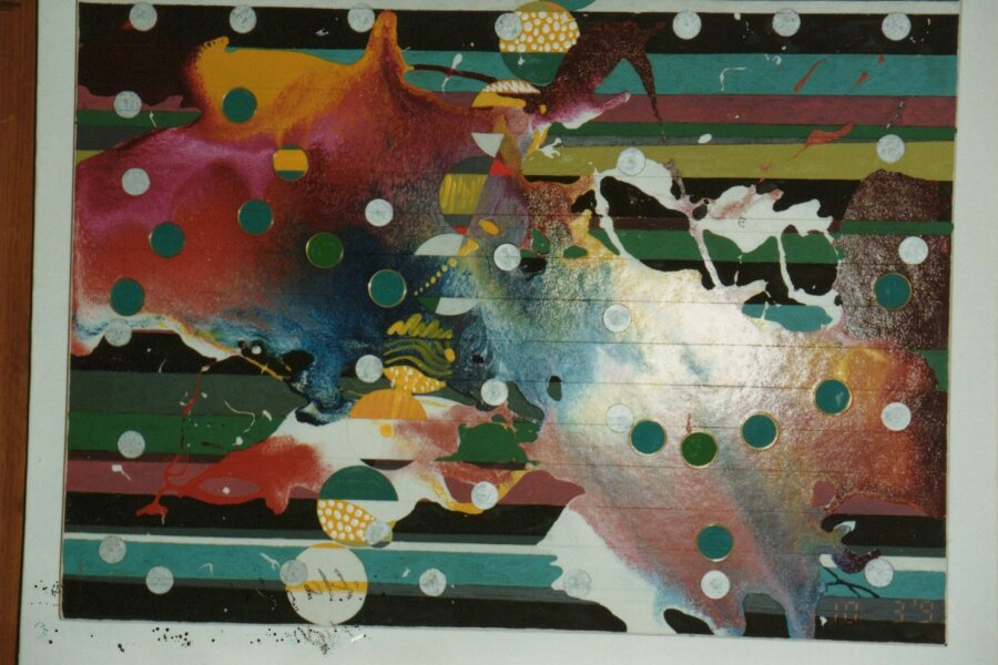 František Dörfl, část díla z Kosmického cyklu, 1971, kombinovaná technika